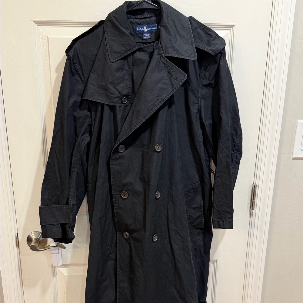 Vintage Ralph Lauren Trench Coat Black